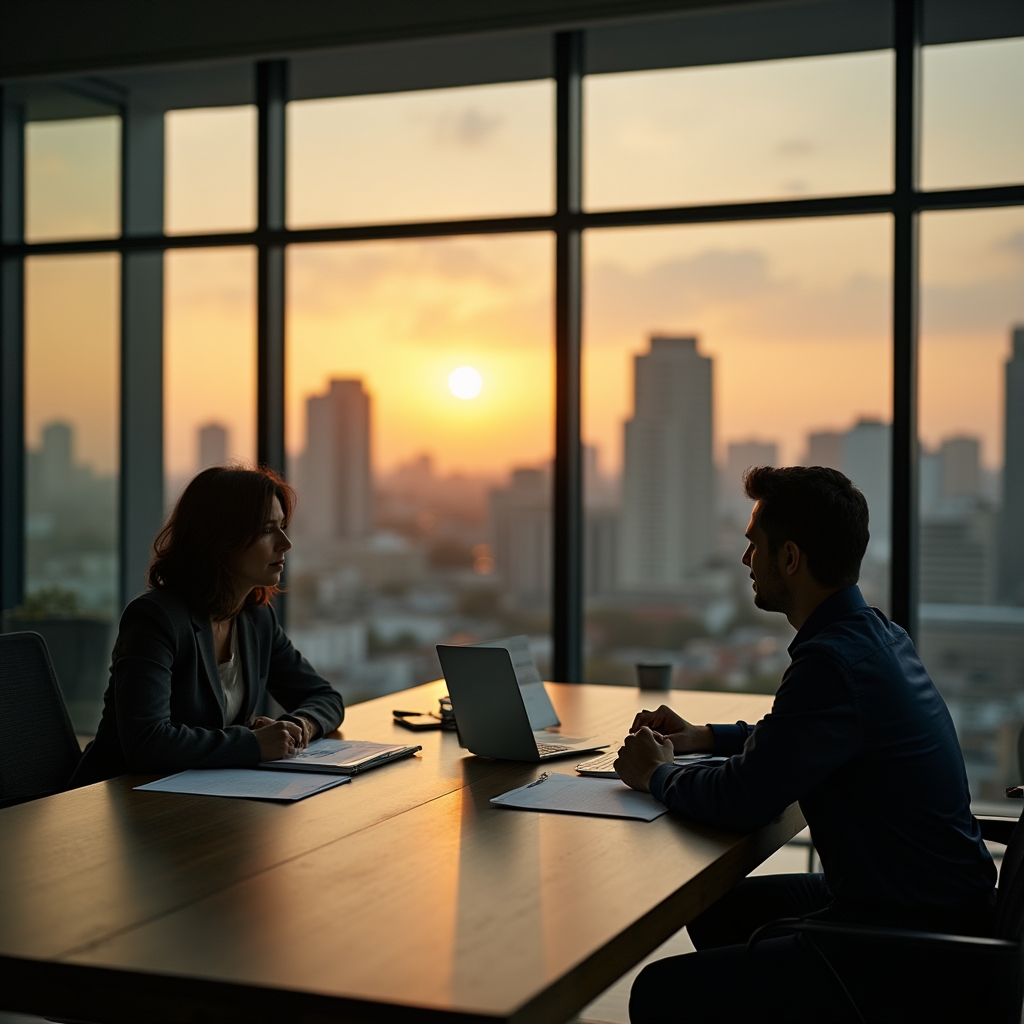 Professional financial consultation in modern Mexico City office